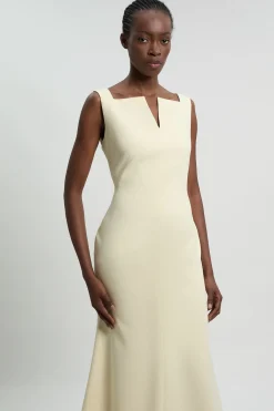 KarenMillen Robe Crayon Mi-longue Ajustée En Stretch Compact À Col Montant Ésynthétiqueré<Femme Robes|Robes Mi-Longues