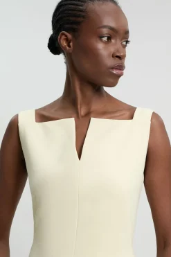 KarenMillen Robe Crayon Mi-longue Ajustée En Stretch Compact À Col Montant Ésynthétiqueré<Femme Robes|Robes Mi-Longues