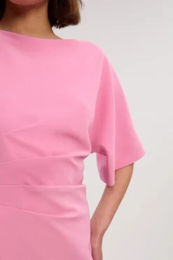 KarenMillen Robe Crayon Mi-Longue Asymétrique Ajustée Douce<Femme Tailleurs|Robes Mi-Longues