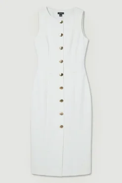 KarenMillen Robe Crayon Mi-Longue à Boutons Essential Compact Petite<Femme Robes|Robes Mi-Longues