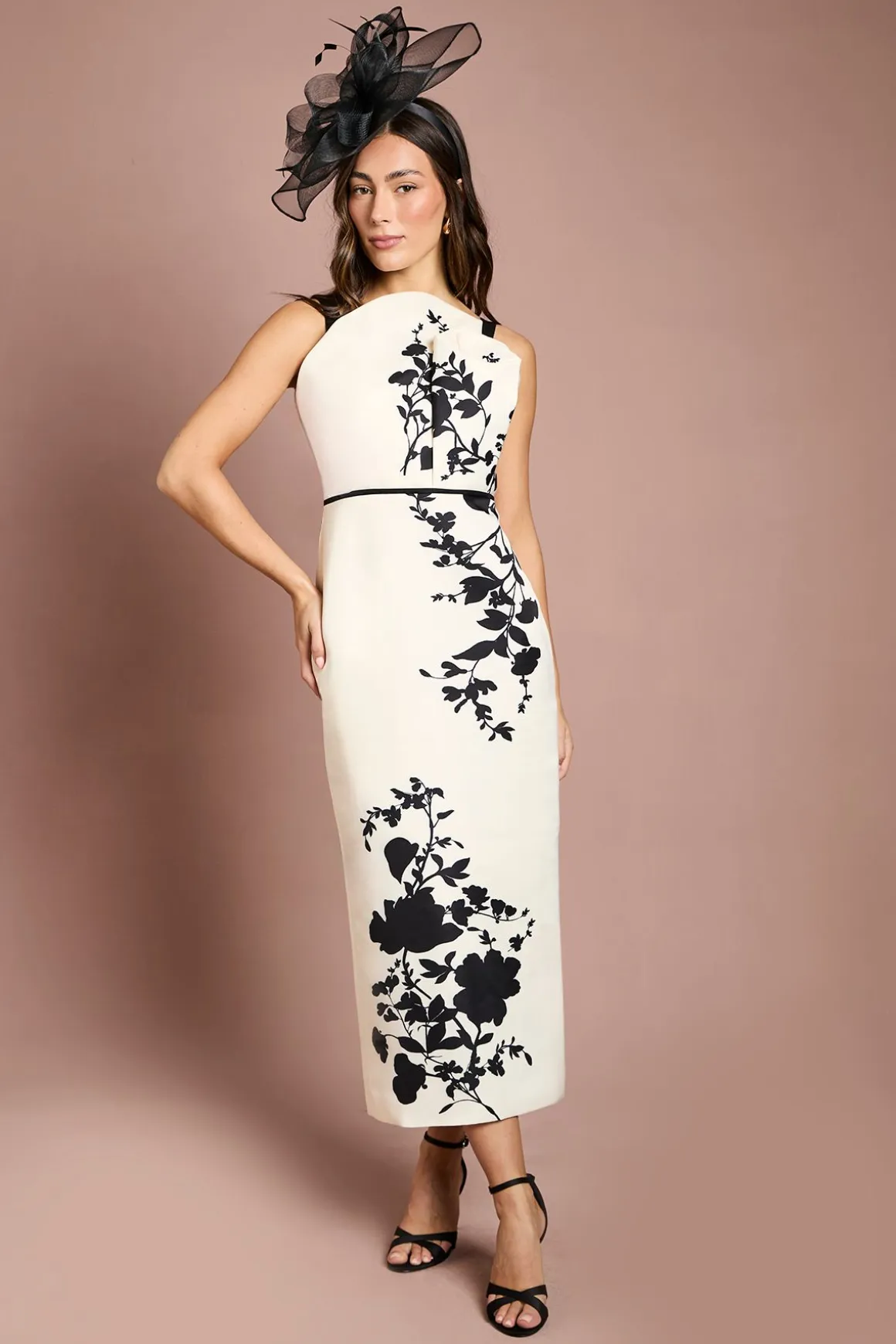 Robe Crayon Mi-longue À Imprimé Floral