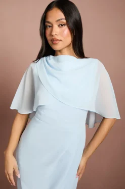 Robe Crayon Petite Avec Cape En Mousseline