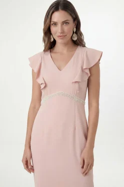 Wallis Robe Crayon Petite En Crêpe Ornée<Femme Robes|Robes Mi-Longues