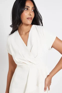 Robe Crayon Petite Taille En Crêpe Ajustée À Volants