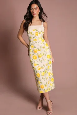 Coast Robe Crayon À Sequins Floraux Muse<Femme Robes|Robes Mi-Longues