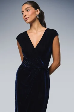 Wallis Robe Crayon Torsadée en Velours de Soirée<Femme Robes De Soirée|Toutes Les Robes