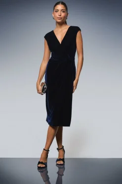 Wallis Robe Crayon Torsadée en Velours de Soirée<Femme Robes De Soirée|Toutes Les Robes