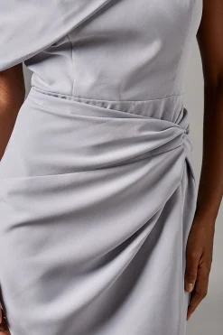 Robe Crayon à Une Épaule avec Détail Torsadé Devant