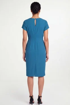 Wallis Robe Crayon À Volants En Crêpe Ajustée Petite<Femme Robes Mi-Longues|Robes