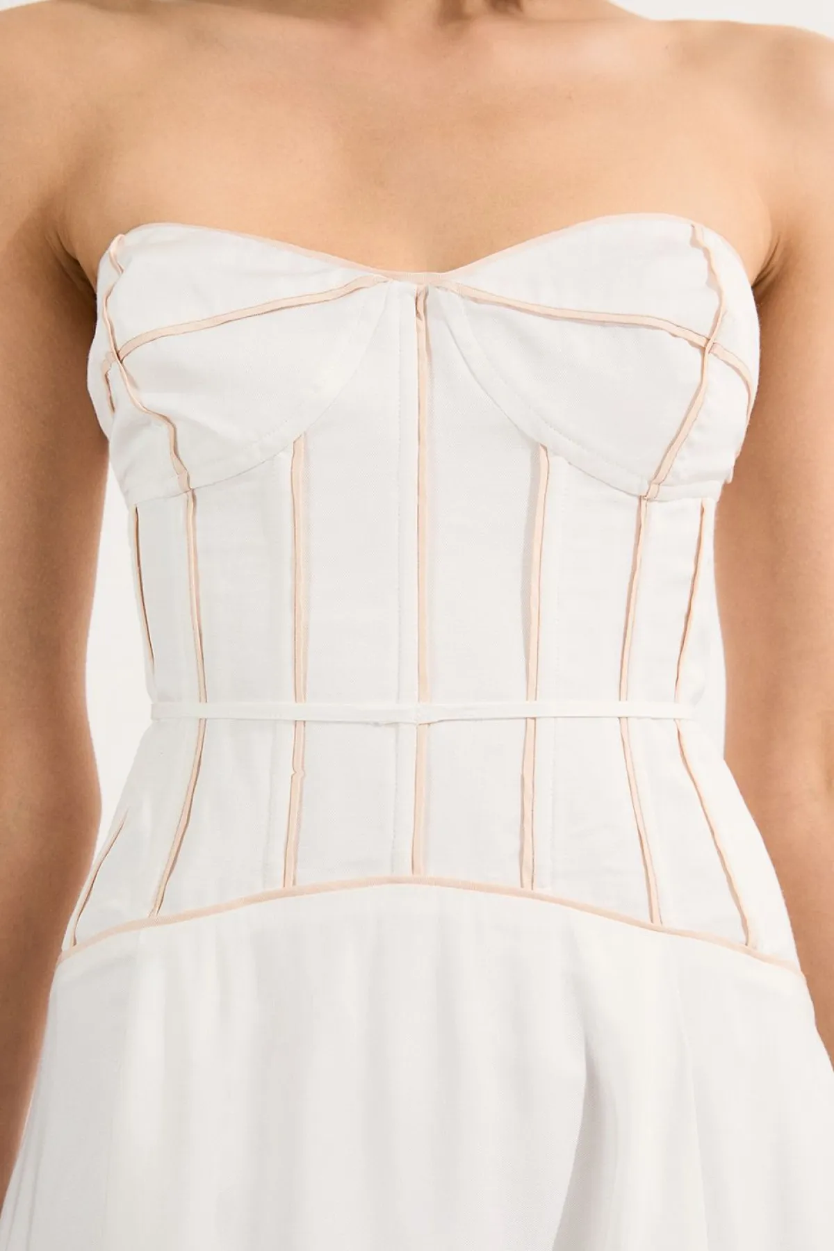 KarenMillen Robe de bal corset en viscose et lin<Femme Robes Corset|Robes Mi-Longues