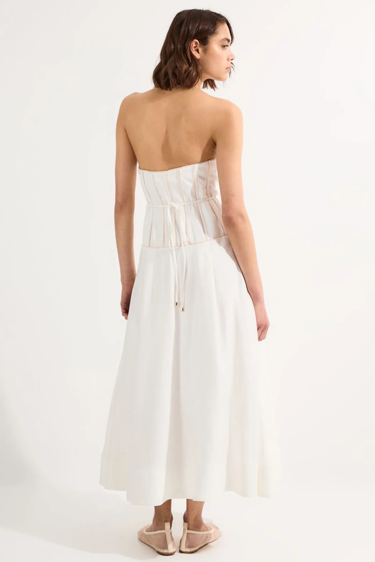 KarenMillen Robe de bal corset en viscose et lin<Femme Robes Corset|Robes Mi-Longues