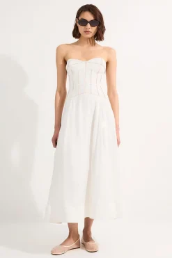 KarenMillen Robe de bal corset en viscose et lin<Femme Robes Corset|Robes Mi-Longues