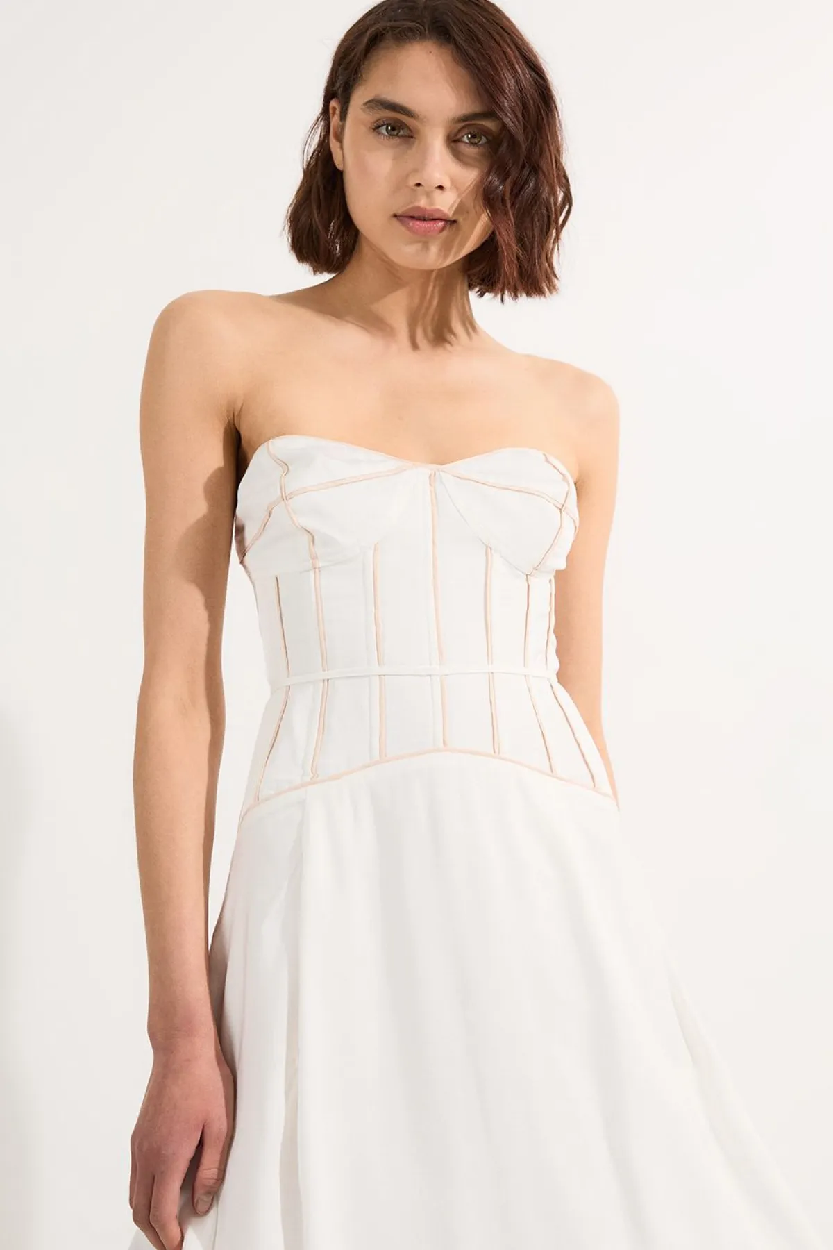 KarenMillen Robe de bal corset en viscose et lin<Femme Robes Corset|Robes Mi-Longues