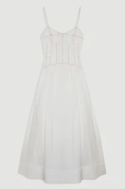 KarenMillen Robe de bal corset en viscose et lin<Femme Robes Corset|Robes Mi-Longues