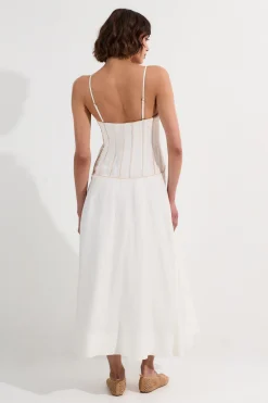 KarenMillen Robe de bal corset en viscose et lin<Femme Robes Corset|Robes Mi-Longues