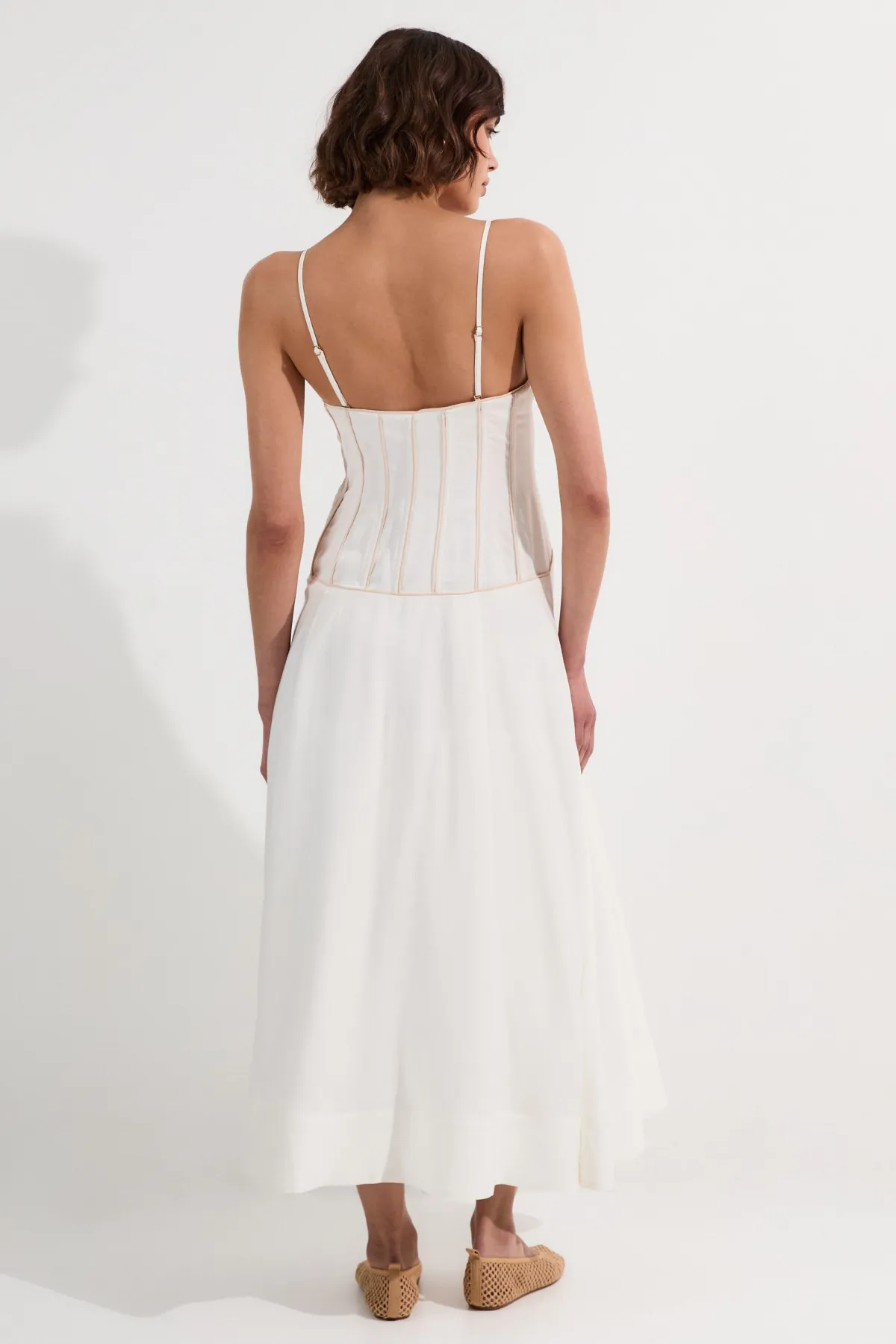 KarenMillen Robe de bal corset en viscose et lin<Femme Robes Corset|Robes Mi-Longues