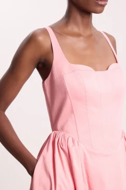 Robe De Bal Longue En Popeline De Coton À Motif Floral Épars Avec Détails De Baleines
