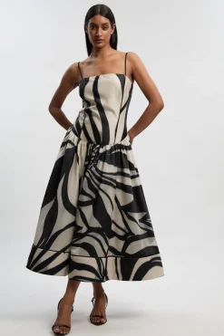 KarenMillen Robe de Bal Longue Tissée à Imprimé Floral Jacquard<Femme Robes Bal De Promo|Robes