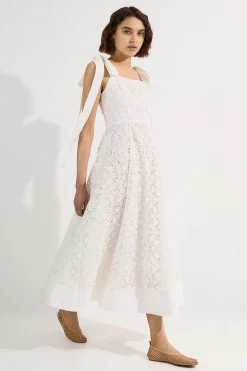 KarenMillen Robe de bal mi-longue tissée à la broderie ajourée<Femme Robes Mi-Longues|Robes Bal De Promo