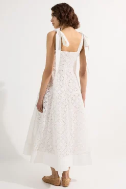 KarenMillen Robe de bal mi-longue tissée à la broderie ajourée<Femme Robes Mi-Longues|Robes Bal De Promo