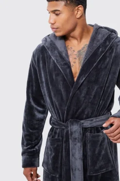 boohooMAN Robe de chambre à capuche<Homme Vêtements Confort