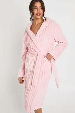 Robe De Chambre Longue À Casynthétiqueche En Polaire Côtelée