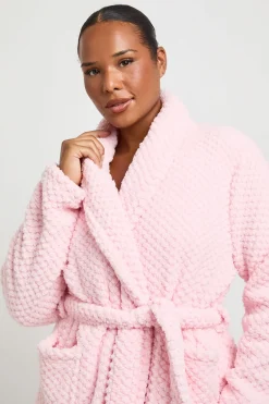 boohoo Robe De Chambre Longue En Polaire Gaufrée Grande Taille<Femme Pyjamas