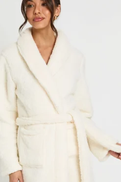 Robe De Chambre Longue En Polaire Sherpa