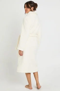 Robe De Chambre Longue En Polaire Sherpa