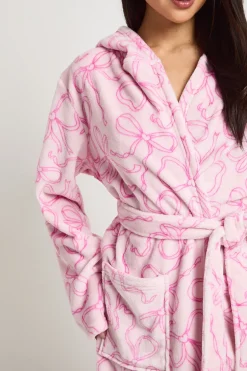 Robe De Chambre Mini À Casynthétiqueche Imprimé Nœuds