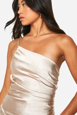 boohoo Robe de demoiselle d'honneur asymétrique<Femme Robes Demoiselles D'Honneur|Satin Et Dentelle