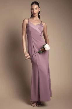 Coast Robe de Demoiselle d'Honneur à Bretelles Col V avec Finitions Satin<Femme Robes Demoiselles D'Honneur|Satin Et Dentelle