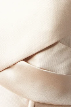 Robe de Demoiselle d'Honneur Bustier en Sergé avec Nœud au Dos