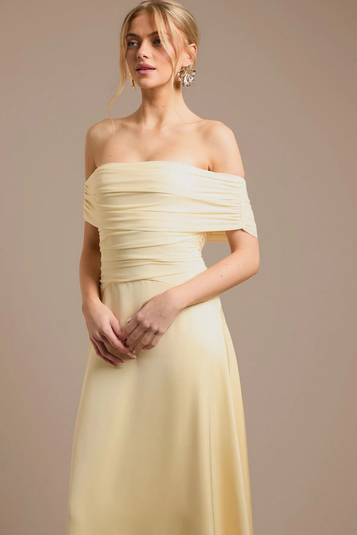 Oasis Robe De Demoiselle D'honneur Bardot En Tulle Et Satin<Femme Robes Demoiselles D'Honneur|Satin Et Dentelle