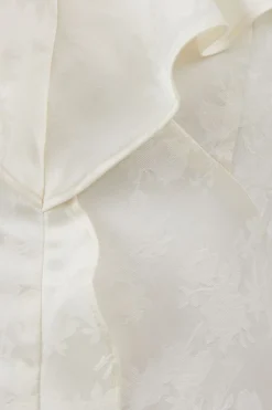 Oasis Robe de Demoiselle d'Honneur à Col V avec Volants en Jacquard Satiné<Femme Robes Demoiselles D'Honneur|Satin Et Dentelle