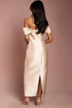 Robe de Demoiselle d'Honneur Coast Honoured Petite Twill Bardot Colonne Mi-Longue