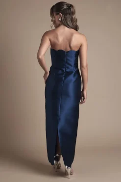 Coast Robe de Demoiselle d'Honneur Honoured Twill Bardot Colonne Mi-Longue<Femme Toutes Les Robes|Robes Demoiselles D'Honneur