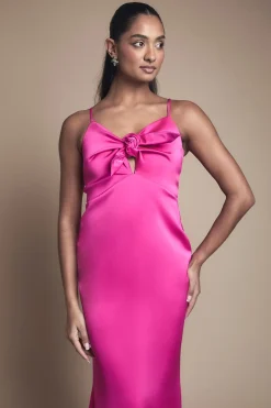 Robe de Demoiselle d'Honneur à Détails Liens et Bretelles
