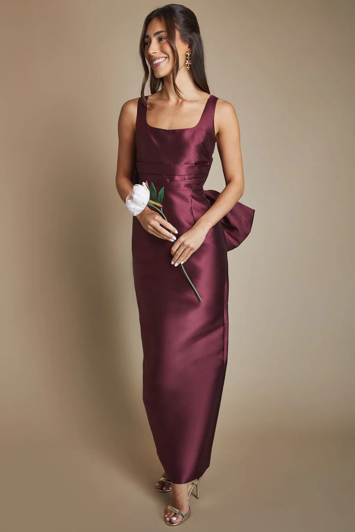Coast Robe de Demoiselle d'Honneur Droite Sans Manches en Sergé avec Nœud Statement au Dos<Femme Toutes Les Robes|Robes Demoiselles D'Honneur