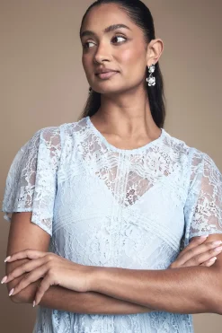 Oasis Robe de Demoiselle d'Honneur en Dentelle à Manches Évasées<Femme Robes Demoiselles D'Honneur|Satin Et Dentelle