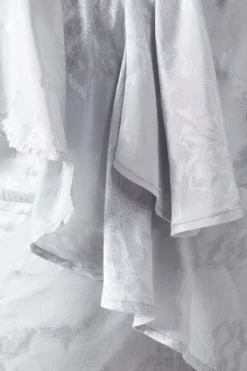 Robe de Demoiselle d'Honneur en Satin Jacquard à Détails Volantés