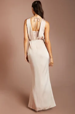 Robe De Demoiselle D'honneur En Satin Coast Honoured Avec Détail Froncé À La Taille