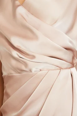 Robe De Demoiselle D'honneur En Satin Coast Honoured Avec Détail Froncé À La Taille