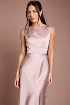 Robe De Demoiselle D'honneur En Satin Sans Manches