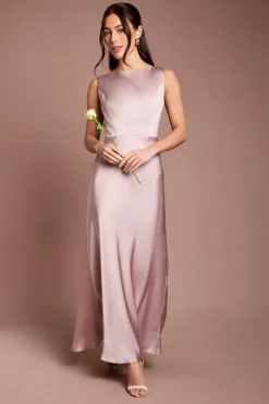 Robe De Demoiselle D'honneur En Satin Sans Manches