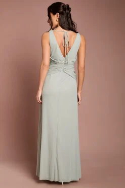Robe De Demoiselle D'honneur En Mesh Doux Avec Taille Cintrée
