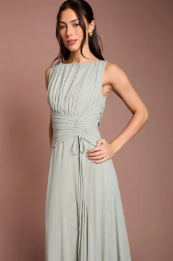 Robe De Demoiselle D'honneur En Mesh Doux Avec Taille Cintrée