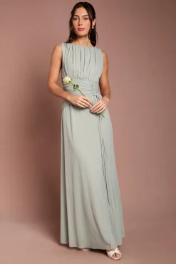 Robe De Demoiselle D'honneur En Mesh Doux Avec Taille Cintrée