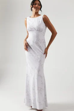 Coast Robe de Demoiselle d'Honneur Imprimée à Dos Drapé<Femme Robes Demoiselles D'Honneur|Robes