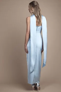Oasis Robe de Demoiselle d'Honneur Longue en Satin à Bretelles avec Foulard<Femme Robes Demoiselles D'Honneur|Satin Et Dentelle
